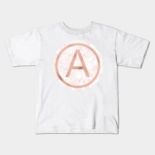 Rose Gold Marble Alpha Kids T-Shirt